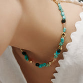 Maris Necklace Turquoise & Gemstone Gold Accent Necklace